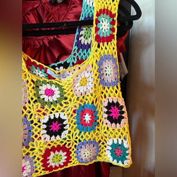 NWT Miss Sparkling Crochet Patchwork Crop Top. Available in S, M, L. - Picture 5 of 5